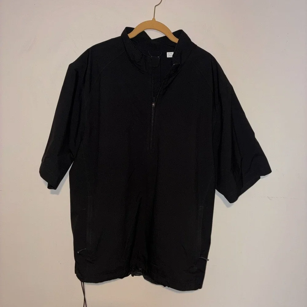 Cutter & Buck WeatherTec Short Sleeve Windbreaker Pullover Mens XL Black Golf